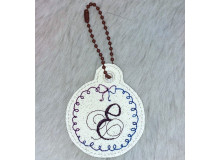 Stickdatei - ITH Anhänger Schleifchen Monogram E